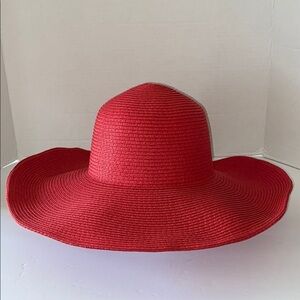Charming Charlie Elegant Red Women's Wired Brim Sun Hat